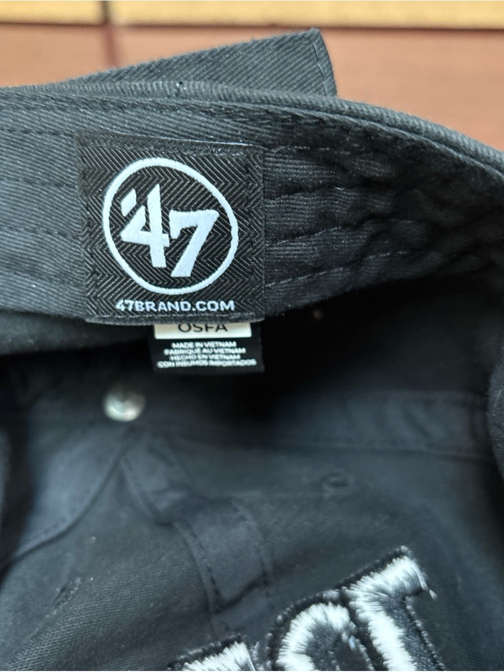 New York Giants 47 Brand Clean Up NFL Adjustable Dad Hat Baseball Cap ALL Black - Picture 6 of 7